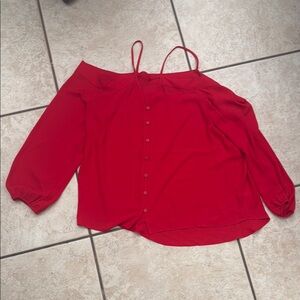 Elegant Red Off-Shoulder Women's Top